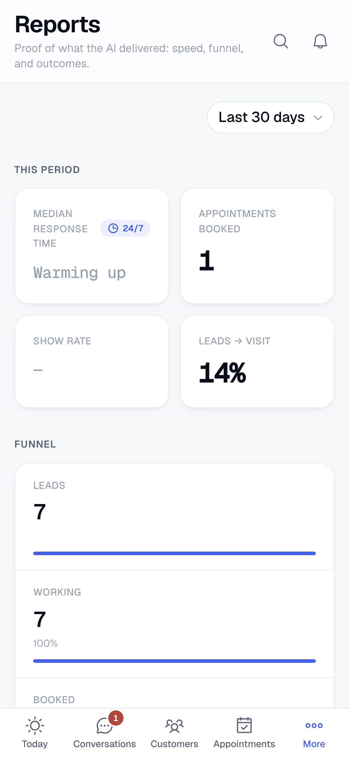 Reports on a phone